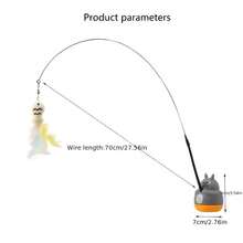 360° Rotating Automatic Cat Teaser Toy With Flexible Long Rod, Feather And Bell, Interactive Fishing Cat Toy For Play And Fun, Cute Pet Toy - Multicolor - View 5