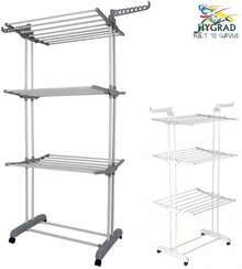 Hygrad Built to Survive Clothes Drying Rack 3 Tier Clothes Dryer Rack Foldable Laundry Clothes Rack UK - Grey - View 2