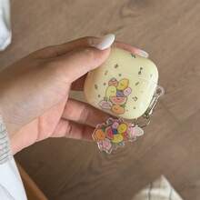 Fashion Creative Milk Yellow Fruit Stackable + Pendant Earphone Case Suitable For AirPods Pro 3 New Pro 2 Protective Cover Pro Cute Apple 4 Simple 3 Personalized 1/2 Generation Women's Earphone Case Protective Cover Spring/Summer Earphone Case/Birthday Gift/Holiday Gift - Yellow - View 5