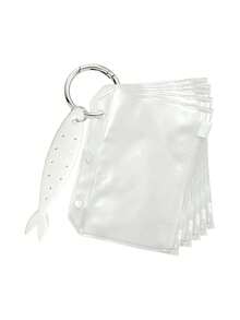 Jewelry Storage Pouch Set,Clear Zipper Pouch With Fish‑Bone Shape Holder & Key Ring,Portable Travel Earring Necklace Ring Organizer,Multifunctional Jewelry Storage Bagmultifunctional Storage Bag,Accessory Storage,Gifts For Girls,Bridesmaids,Friends - Multicolor - View 13