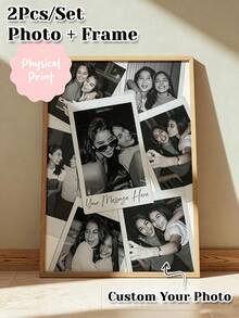 Personalized Photo Collage Frame, Photo Collage Poster, Custom Photo Print Wall Decor, Best Friend Gift, Birthday And Anniversary Gift - Multicolor - View 1
