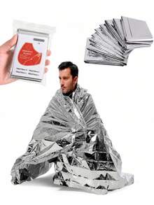 3/2/1pc Pack, Warm Emergency Blanket, Double-Sided Warm Rain Poncho, Heat-Insulating Survival Blanket, Reflective High Visibility, Outdoor Camping Gear - Multicolor - View 9