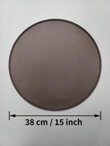 1pc/4pcs, 15 Inch Solid Color Round Faux Leather Placemats, Waterproof & Oil-Resistant, Washable Table Decor Mats, Non-Slip & Durable Western Style Placemats; Suitable For Restaurants, Cafes, Homestays; Perfect For Holidays, Parties, Gatherings, Birthdays, Weddings, Dinners. - Multicolor - View 4