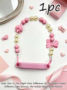 Bow Pearl Beaded Water Bottle Strap Lanyard, Colorful Bead Handheld Cup Chain With Silicone Buckle, Portable Tumbler Cup Handle Accessory, Assorted Macaron Color Choices - Multicolor - View 14