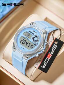 Jam Tangan Olahraga Digital SANDA Pria Wanita, Tali Silikon Warna-warni, Casing Bulat, Tampilan Ganda, Tahan Air 5ATM, Alarm, Tanggal Hari Ini, Jam Tangan Unisex - Satu ukuran cocok untuk semua. - View 14
