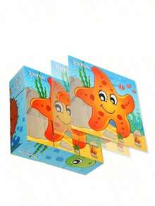 Wooden Building Blocks Puzzle, Suitable For 1-3-5 Years Old Toddlers, Montessori Learning Game, Educational Interactive Toy, Preschool Children Cube Puzzle - Multicolor - View 5