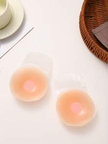4/10/20pcs Lift‑Up Silicone Nipple Covers With Pull Tabs, Anti‑Sag Invisible Breast Pads For Wedding & Backless Wear - Apricot - View 3