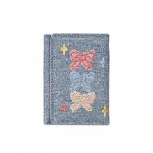 可愛蝴蝶結與星星刺繡三折錢包 - 彩色 - 查看 11