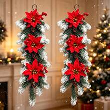 1PC European Style Christmas Decoration Wall Hanging Vine Garland Door Wreath Plastic Decor European And American Style - Multicolor - View 5