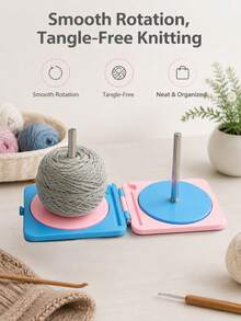1pc Portable Foldable Yarn Spool, Macaron Style Yarn Ball Stabilizer, Home Knitting Tool, Stable And Non-Slip, Suitable For Knitting Enthusiasts And Crochet DIY Lovers, Compatible With Various Yarn Balls (A/B Style Randomly Shipped) - Yarn Spool - View 2