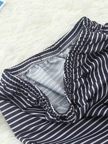 Celana Piyama Wanita Motif Bintang Bergaris - Dark Grey - View 6