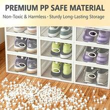 1pc Drop‑Front Clear View Shoe Storage Boxes, Large Capacity Stackable Dust‑Proof Plastic Shoe Organizer, Easy Assembly Space‑Saving Shoe Holder For Closet, Hallway, Under Sofa, Under Bed & Bathroom Vanity - Multicolor - View 2