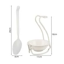 1 Set Metal Solid Color Spoon Rack, Modern Metal And Ceramic Material, Kitchen Utensil Holder, Vertical Spoon Rack With Drip Tray, Countertop Spoon Storage Rack, Suitable For Kitchen Cooking And Restaurant Dining - Multicolor - View 13