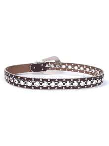 1 chiếc thắt lưng đính đá lấp lánh thời trang đường phố phù hợp cho nam nữ size lớn - hợp với trang phục cao bồi/nữ cao bồi phương Tây, váy và quần jeans - Cà phê nâu - Xem 6