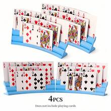 1pc/2pcs/4pcs Poker Card Holder, Curved Design Hands-Free Card Stand, Suitable For Elderly And Arthritis Patients, Stackable Plastic Card Storage Rack, Ideal For Family Game Night Party Card Games - View 40