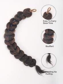 1PC 24inch Mix-Color Long Ponytail For Kids Girls Ponytail Synthetic Braided Hair Halloween Christmas - Multicolor - View 6