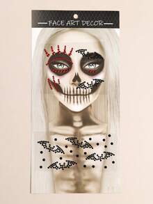 STARTTOOS Miếng dán đá quý trang trí mặt Halloween lễ Phục sinh hóa trang - Miếng dán đá 3D họa tiết dơi trang trí mặt cổ ngực DIY quà tặng trang trí tiệc lễ hội 1 miếng/gói - Nhiều màu - Xem 10