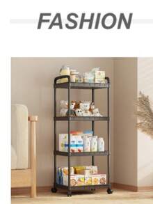 Rolling Storage Rack With Pegboard, Multi-Tier Movable Storage Organizer For Bedroom, Rental Home And Household Use - View 5