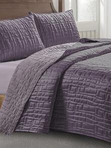Home Elephant Basic Satin Comforter With Quilted Thread Covers, Queen And King Size - Lilac Purple - View 9