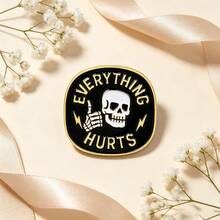Gothic Skeleton Sarcastic Quote Enamel Pin,Fashion Metal Decorative Pins For Backpack Bag Jacket Clothing, Perfect Gift For Men Women Friends - Multicolor - View 6
