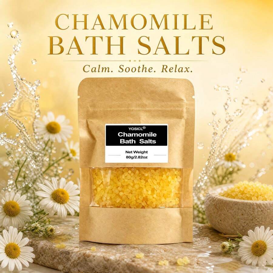 1/2/3 Packs Chamomile Bath Salts Soak, For Bathing And Foot Soaking, For Women & Men, Reduce Stress & Tension - Various Style - View 1