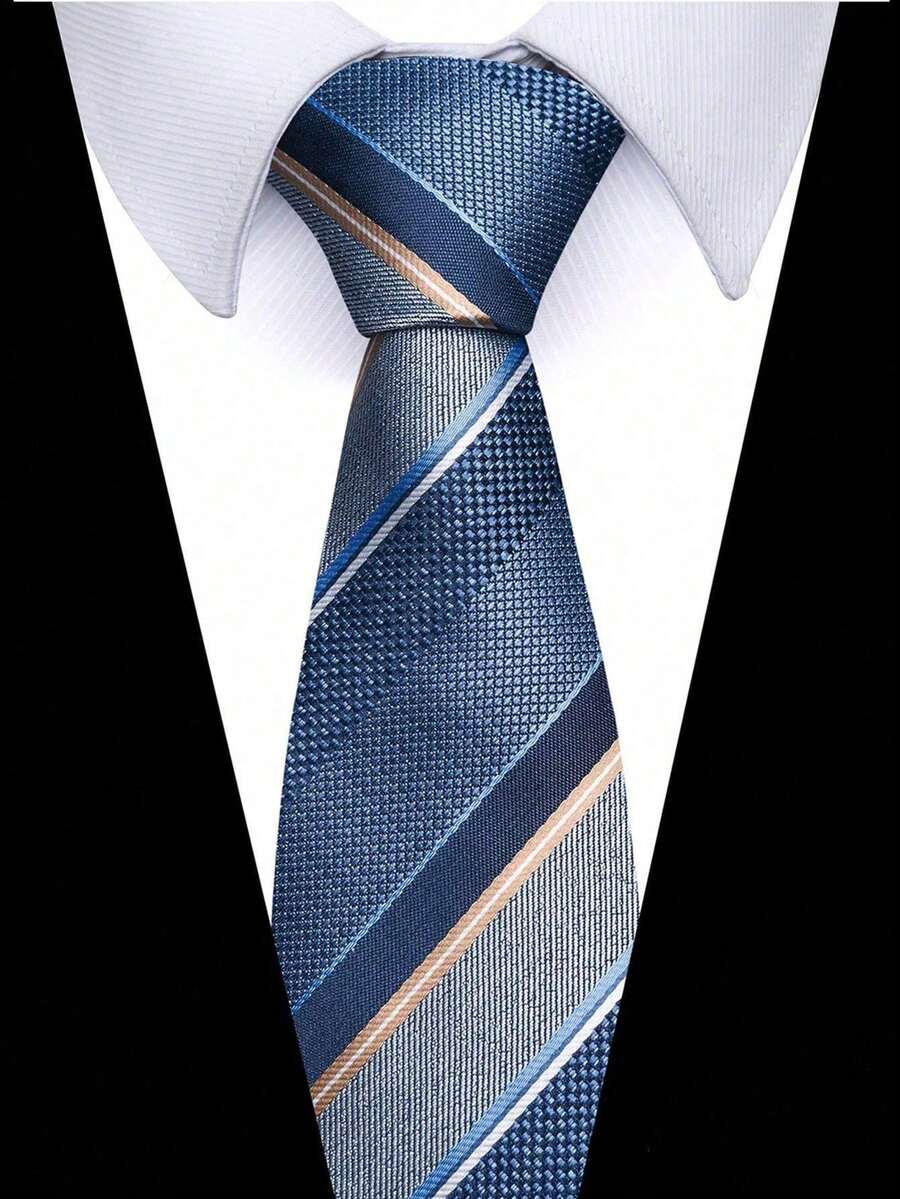 1pc Luckyvestir Men's Striped Tie Classic 3.15 Inch (Approx. 8.0 Cm) Formal Tie Suitable For Business Graduation Dinner Wedding Striped Polyester - Multicolor - View 1