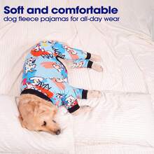 1pc Dog , Cute Style, Soft, Comfortable, Breathable, Anti-Shedding Pet Clothing, Breathable High Elasticity Full Coverage Pet , All-Over Print Design, Dog Pajamas, Pet Loungewear, Suitable For Large, Medium And Small Dogs, All Seasons - Blue - View 6
