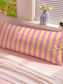 1pc Colorful Stripes Long Pillowcase. Soft Polyester, Fits Bedroom Sofa Pillows. Decorative Cushion Cover, Winter Decor Item. Great Gift For Boys And Girls, All Year Round - Multicolor - View 7