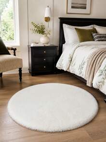 Karpet Bulat Lembut Warna Krem Putih, Untuk Kamar Tidur, Ruang Tamu, Ruang Belajar, Kantor, Karpet Kamar Tidur Mewah, Anti Selip, Karpet Berbulu, Karpet Bulu Imitasi, Karpet Ruang Tamu, Karpet Samping Tempat Tidur, Karpet Dekoratif, Dekorasi Kamar Tidur, Dekorasi Rumah Musim Gugur, Dekorasi Ruangan, Dekorasi Musim Gugur, Dekorasi Rumah Musim Gugur - Putih Gading - View 2
