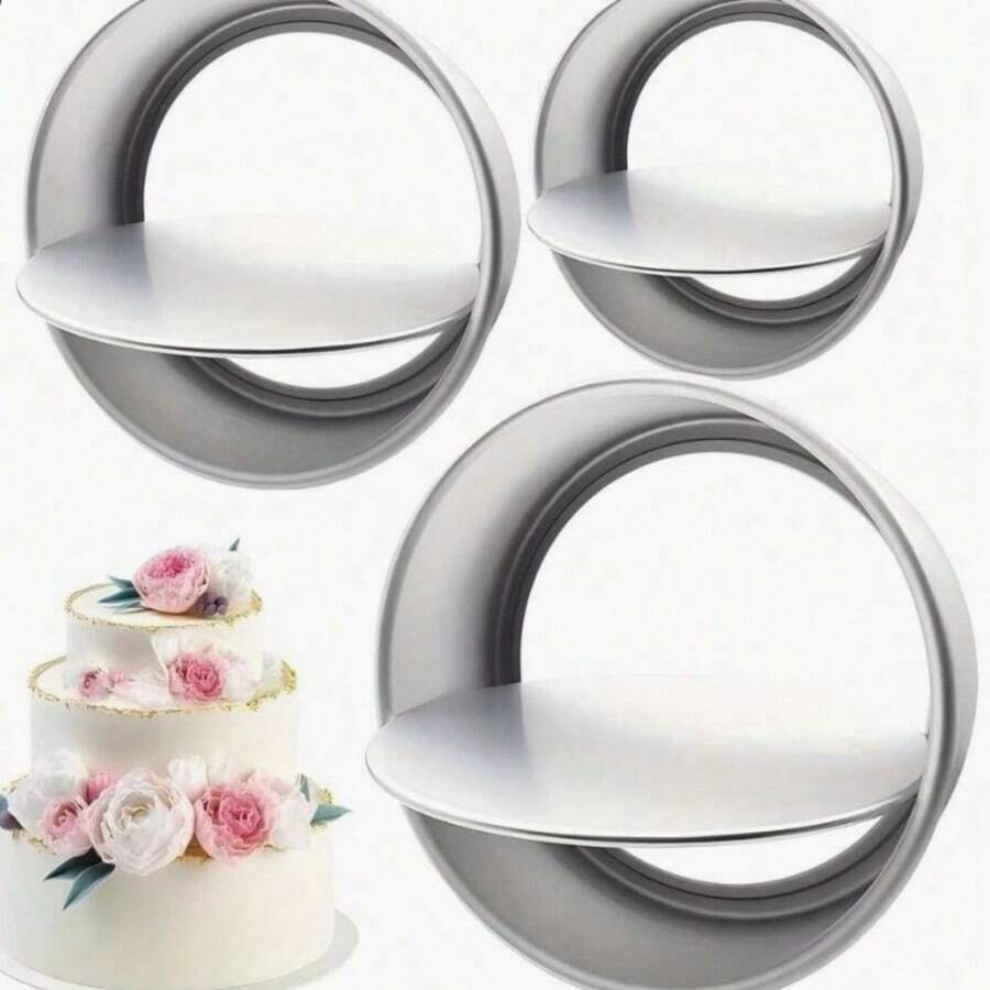 Aluminum Round Cake Pan, Non-Stick Baking Mold, Removable Bottom, Rolled Edge Cake Mold, Suitable For Weddings, Birthdays, Anniversaries Or Party Events