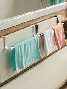 1/2pc 23cm/9.06in Single Bar Towel Rack, Plastic Material, Cabinet Door Mounted, Towel Rack, Towel Hanging Bar, Cabinet Door Back Cloth Rack, Cabinet Door Cloth Rack, Pot Lid Rack, Drill-Free Towel Rack, Kitchen Storage Rack, Kitchen Supplies, Storage Rack, Hanging Rack, Kitchen Utensils, Kitchen Storage Rack, Kitchen Gadgets, Bathroom Decor, Bathroom Accessories, Kitchen Storage, Christmas, Halloween Decor - A - View 12