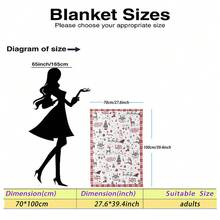 1pc Christmas Cartoon Santa Claus Sleigh Snowman Reindeer Digital Print Flannel Blanket - Modern Style, All-Season Comfortable Soft Polyester Knitted Fabric, Multi-Purpose, Suitable For Sofa, Bed, Travel, Camping, Chair, Gift Blanket - Multicolor - View 12