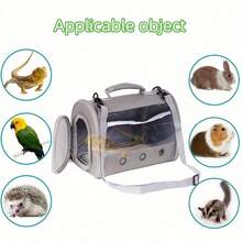 Transparent TPU Portable Travel Backpack – 1 Pet Carrier, Suitable For Hamsters, Rabbits, Lizards And Small Animals - Grey - View 11
