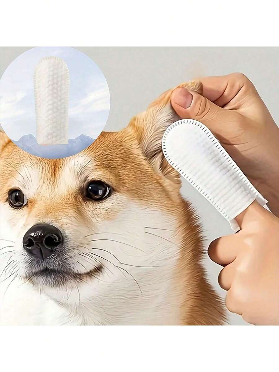 50pcs Dog & Cat Ear Cleaning Pads, Soft & Easy To Use Specialized Cleaning Pads For Pets, Fresh Breath, Remove Post-Meal Residue, Gentle & Non-Irritating, Suitable For Daily Ear & Oral Care Of Pet Cats & Dogs - Multicolor - View 1