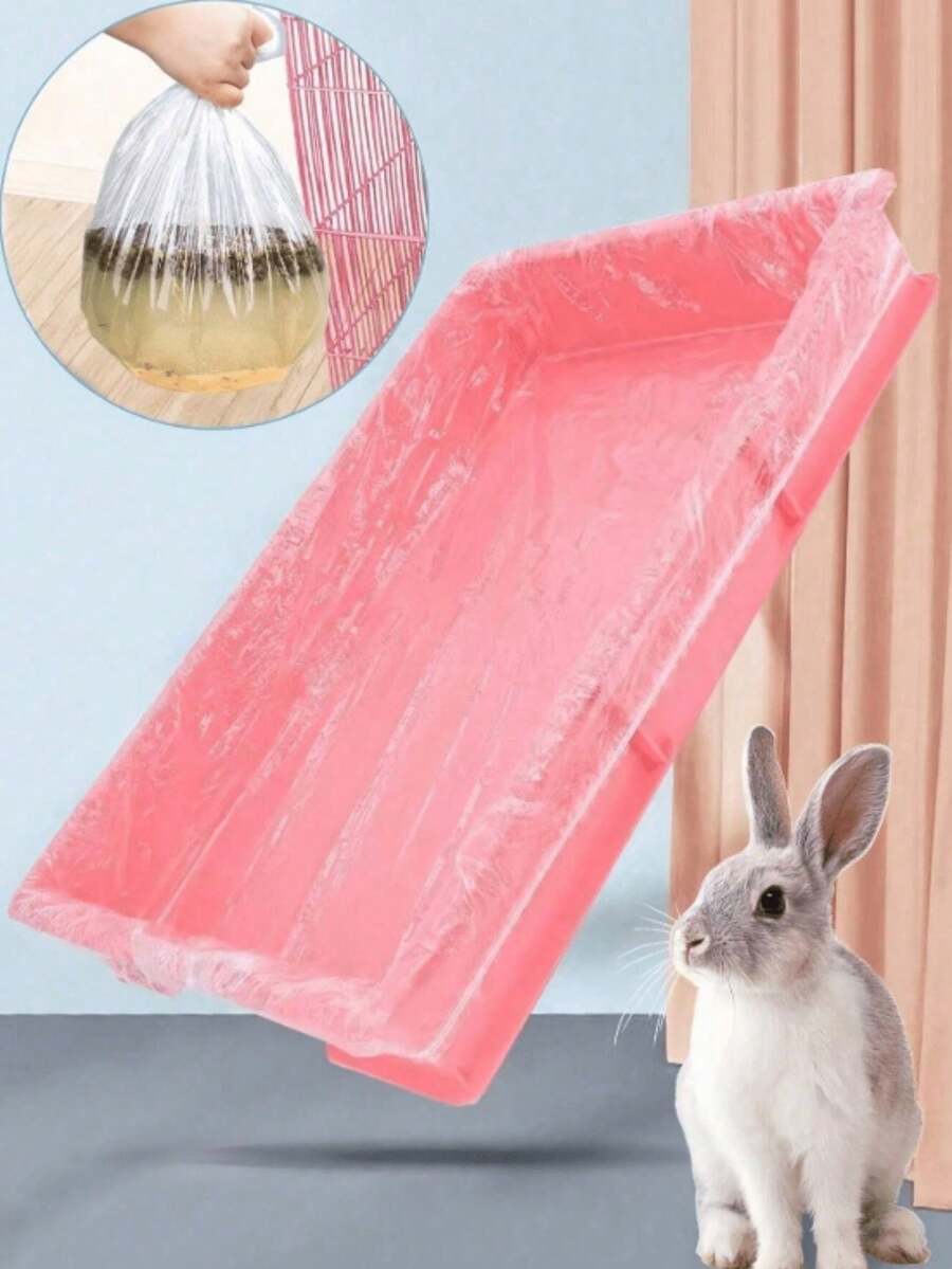 50pcs Pet Cage Litter Mat, Rabbit Cage Bird Cage Disposable Universal Plastic Tray Liners, Cat Litter Bags, Dog Toilet Pads, Cleaning Mat Covers,Dog Accessories,Cat Stuff