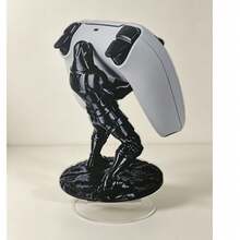 1pc 2D Flat Printed Acrylic Black Knight Shaped Handle Holder, Stable Support, Scratch-Resistant Design | Desktop Gaming Decor, Creative Gamer Gift - Black Knight-themed Multi-platform Controller Stand - View 5