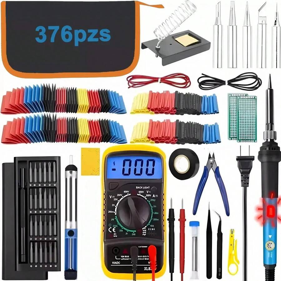Kit De Herramientas De Soldadura 60W Con Cautín Y Multímetro Digital Ajustables - Tipo de Enchufe A USA (110-127V) - Ver 1
