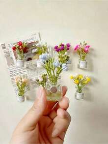 6pcs/1pc/Set Random Style Cute Vase Decor Set, Stress Relief Mini Desktop Ornaments, Computer Monitor, Office Space Back To School Decoration, Home Decor, Home Accessories, Office Decor, Stationery Supplies, Office And School Use - Random Style - View 11