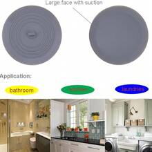 2pcs 6 Inch (15.2cm) Large Silicone Drain Stopper Hair Catcher Flat Suction Cup Cover For Kitchen Gadgets, Bathroom Accessories And Laundry - Multiple Styles - View 6