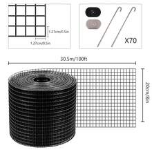 100FT X 8IN Solar Panel Bird Guard, Solar Panel Protector, Bird Rodent Protection, Black PVC Iron Mesh With Fastener Clips, Easy Install Solar Panel Animal Guard For Roof - Black - View 3