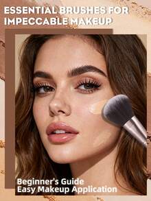 19/20/39Pcs Complete Cosmetic Tool Set,20Pcs Premium Synthetic Makeup Brushes,Assorted Makeup Sponges,Multi‑Shape Powder Puffs,Reusable Remover Pads,Brush Washing Bowl,Versatile Makeup Tools For Daily Face And Eye Makeup Use - Brown - View 7