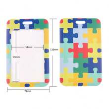 Maze Design Phone Lanyard Hard Card Holder, Employee ID/Work Badge/Student Access Card Sliding Card Sleeve - Square - View 2