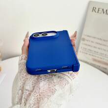 Ins Macaron Solid Color 3-In-1 Foldable Phone Case, Skin-Friendly Silicone Material, Full Coverage Anti-Drop Anti-Fingerprint Slim Bare-Phone Feel, Compatible With Iphone 18 Duo Foldable Screen Protective Cover - Blue - View 6