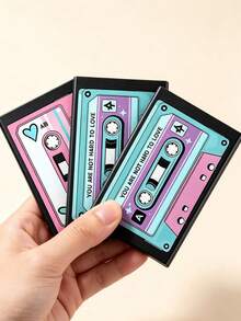 Retro Cassette Tape Print Pop‑Up Card Holder, Card Wallet, Hidden Card Slots For Any Card,Music Lover Gift,Commute Travel Dorm Use, Holiday Gift - Multicolor - View 9