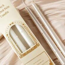 OBOVAY 2pcs/4pcs/8pcs Pearl Luster Long Tapered Smokeless Soy Wax Candles, Wedding Table Decor, European Romantic Candlelight Dinner Atmosphere Decoration, Wedding Holiday Home Decor, Gift For Friends And Family, Tabletop Decor, Wedding Decoration - Multicolor - View 14