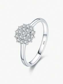 Modian 925 Sterling Silver Classic Sparkling Simple CZ Finger Ring Platinum Plated Wedding Jewelry For Women Anniversary Gift - Silver - View 1