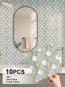 10pcs Self-Adhesive Marble Wallpaper, Waterproof Tile Stickers, Wear-Resistant Easy To Clean, Peel And Stick, DIY Home Wall Decor Stickers, Suitable For Kitchen, Living Room, Dining Room, Bar And Bathroom Decoration - View 15