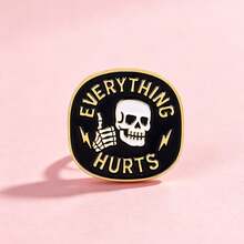 Gothic Skeleton Sarcastic Quote Enamel Pin,Fashion Metal Decorative Pins For Backpack Bag Jacket Clothing, Perfect Gift For Men Women Friends - Multicolor - View 4