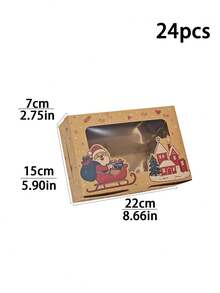 4pcs/8pcs/24pcs Of Brown Christmas Display Boxes, Cute Snowman Penguin Santa Box, Festive Snacks, Cookies And Candies, Perfect Christmas Party Gifts, Suitable For Macaroon Cookies Candies, Private Baking Packaging - View 9