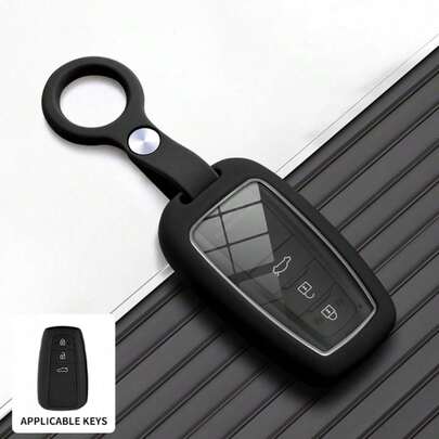 Liquid Silicone Key Fob Cover Compatible With Corolla, RAV4, Highlander, Avalon, Venza, C-HR, Sienna, Tacoma, Land Cruiser, 360° Full Coverage Protection, Shockproof & Wear-Resistant, Transparent Button Design For Easy Operation